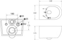 Комплект Унитаз подвесной Cezares Molveno + Крышка CZR-2011-SC с микролифтом + Инсталляция TECE Now 9400412 4 в 1 с кнопкой смыва
