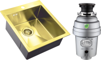 Комплект Мойка Zorg Inox PVD SZR-4551 bronze + Измельчитель Inox D
