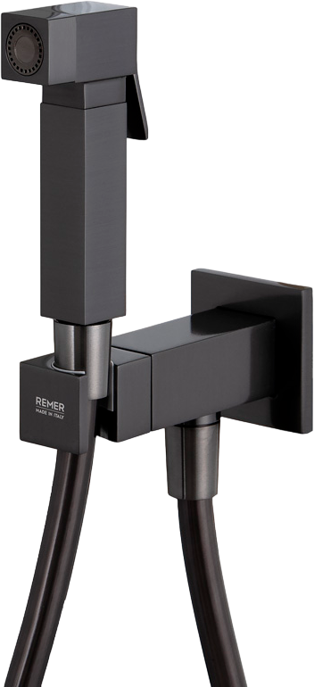 Гигиенический душ Remer Absolute Q64CFP черный брашированный, С ВНУТРЕННЕЙ ЧАСТЬЮ