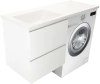 Мебель для ванной комнаты Эстет Dallas Luxe 120 L подвесная, 2 ящика, зеркало DIWO Элиста