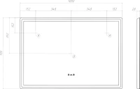 Зеркало Vigo Geometry Step 100 с подсветкой и антизапотевателем Зеркало Vigo Geometry Step 100 с подсветкой и антизапотевателем