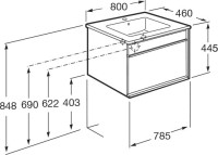 Тумба с раковиной Roca Aneto 80 белая, черная