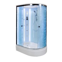 Душевая кабина DTO D EM2712LLED+GM профиль хром, стекло матовое с узором