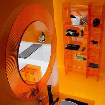 Зеркало круглое Laufen Kartell by Laufen 80 оранжевое