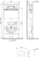 Комплект Унитаз подвесной AM.PM Spirit V2.0 FlashClean с микролифтом, белый + Инсталляция ProC I012707.0238 с кнопкой смыва ProC S, чёрная матовая
