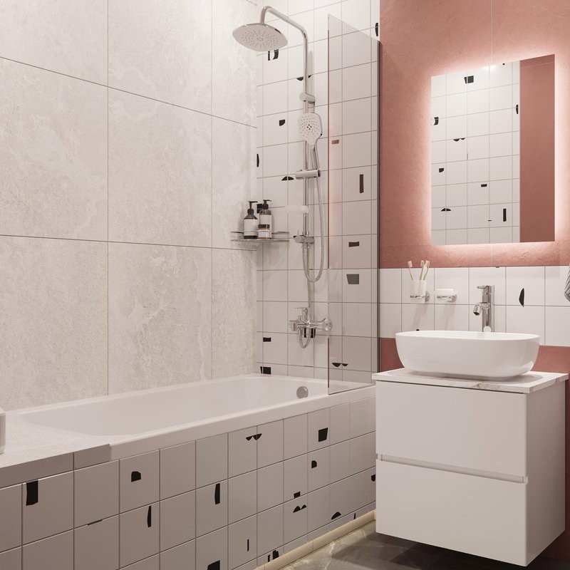 Мебель для ванной комнаты STWORKI Колдинг 60 белая, с раковиной 50 Square, столешница белая сатиновая