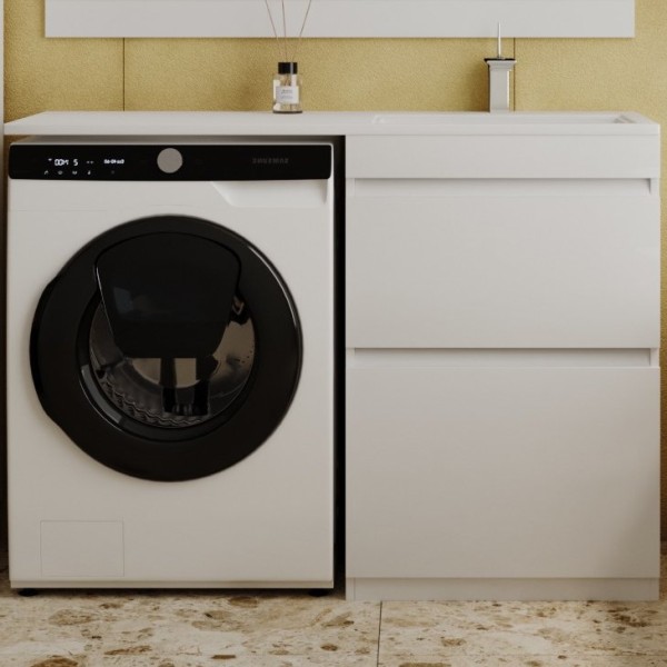 Тумба с раковиной Style Line Даллас 120 Люкс Plus напольная, белая R