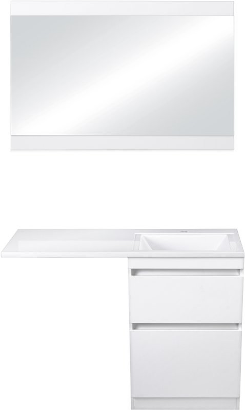 Тумба с раковиной Style Line Даллас 120 Люкс Plus напольная, белая R