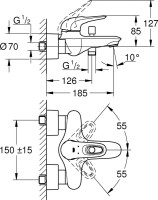 Душевой комплект Смеситель Grohe Eurostyle New 33591003 + Гарнитур Tempesta New 27644001