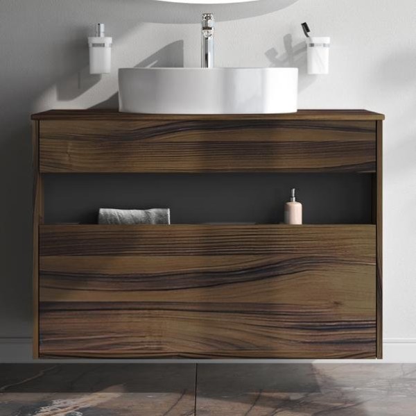 Тумба с раковиной AM.PM Func 100 дуб крафт, со столешницей, раковина M8FWCC20561WG