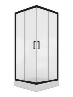 Душевой уголок Triton Фикс 90х90 см, с поддоном, профиль черный, стекло вельвет
