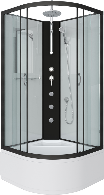 Душевая кабина Niagara Classic NG-6707-14BKTG 80x80 см, без крыши, с гидромассажем и тропическим душем