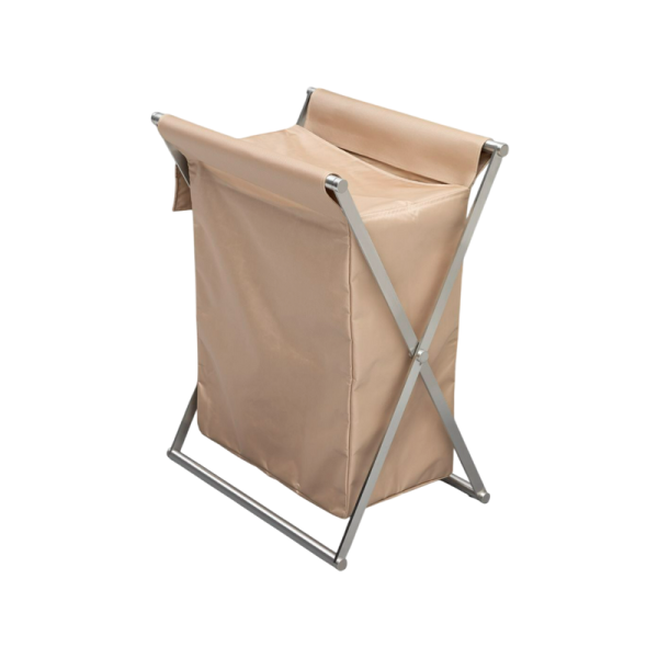 Корзина для белья Allen Brau Priority 6.32002-88 напольная, бежевая, серая, прямоугольная, металл, текстиль