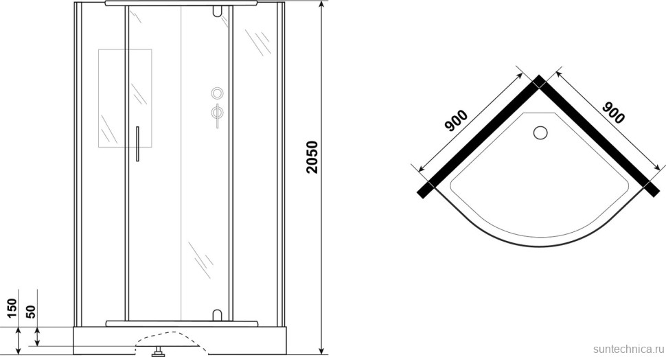 Душевая кабина Grossman Classic GR271 90х90 см, без крыши