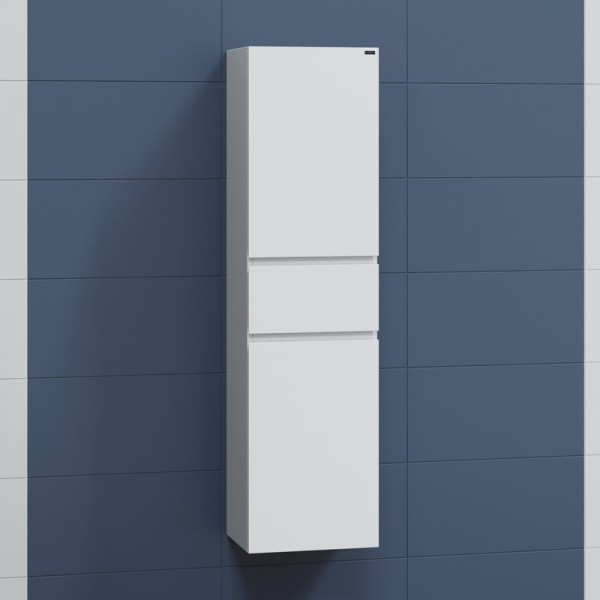 Шкаф пенал для ванной СаНта Марс 40 подвесной, 2 дверцы, 1 ящик