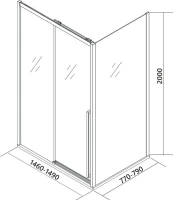 Душевой уголок Veconi Premium Trento PTC-SP-30CH 150x80, профиль хром, стекло прозрачное