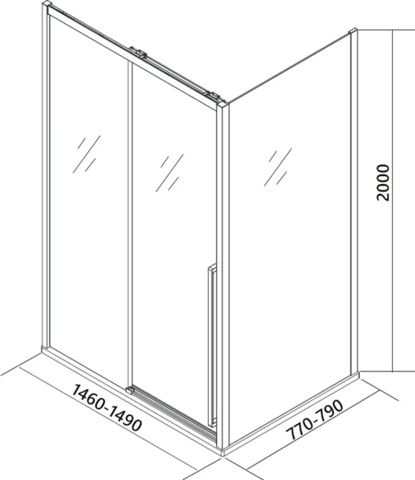 Душевой уголок Veconi Premium Trento PTC-SP-30CH 150x80, профиль хром, стекло прозрачное