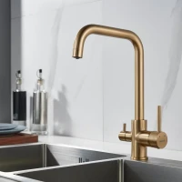 Смеситель для кухни Shevanik S228G золотой сатин Смеситель для кухни Shevanik S228G золотой сатин