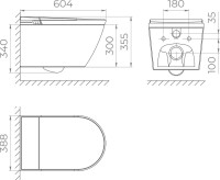 Комплект RGW SW-70 безободковый, с микролифтом, белый