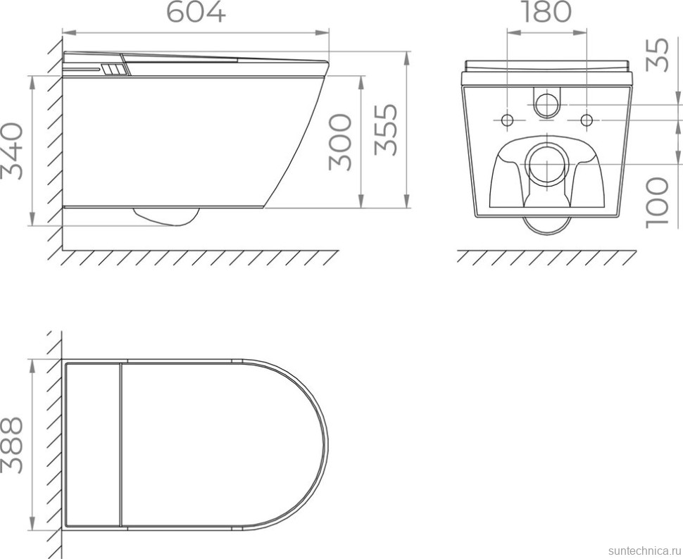 Комплект RGW SW-70 безободковый, с микролифтом, белый