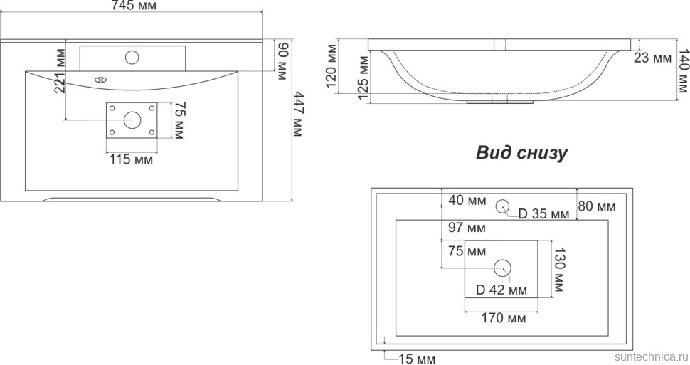 Мебель для ванной комнаты Brevita Balaton 75, белая