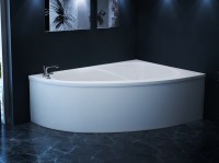 Ванна из искусственного камня Астра-Форм Тиора R 155x105 см, угловая, правая, пристенная, белая, асимметричная, на ножках