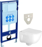 Комплект Унитаз подвесной AQUATEK Дива AQ2012-00 безободковый, с микролифтом + Инсталляция Standard INS-0000012
