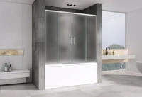 Шторка на ванну Abber Schwarzer Diamant AG57150M 150x140, профиль хром, стекло матовое