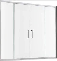 Шторка на ванну Abber Schwarzer Diamant AG57150M 150x140, профиль хром, стекло матовое