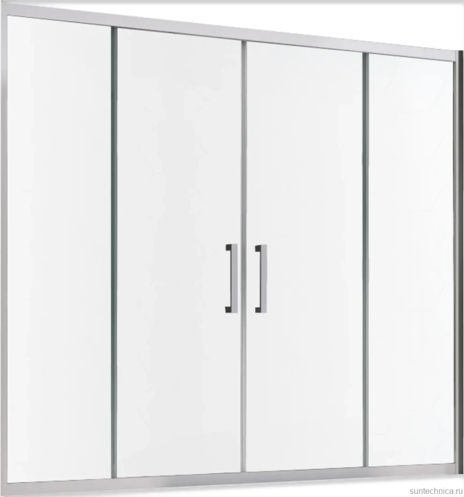 Шторка на ванну Abber Schwarzer Diamant AG57150M 150x140, профиль хром, стекло матовое