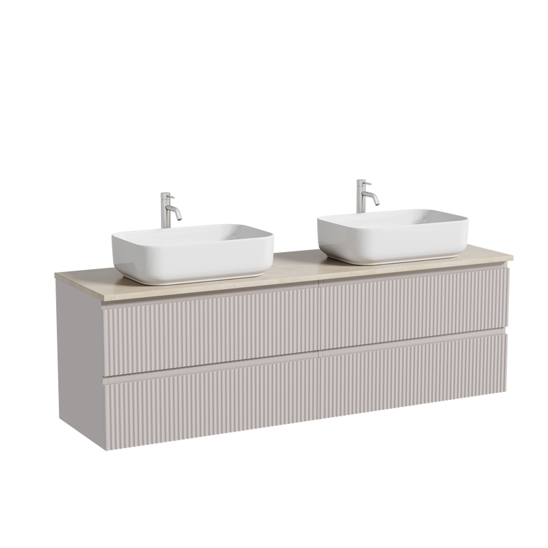 Тумба с раковиной Sancos Snob R 160 doha soft, столешница бежевая TT160A2X, раковина CN5043