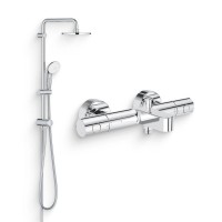 Душевой комплект Термостат Grohe Grohtherm 800 Cosmopolitan 34766000 + Стойка New Tempesta 27389002