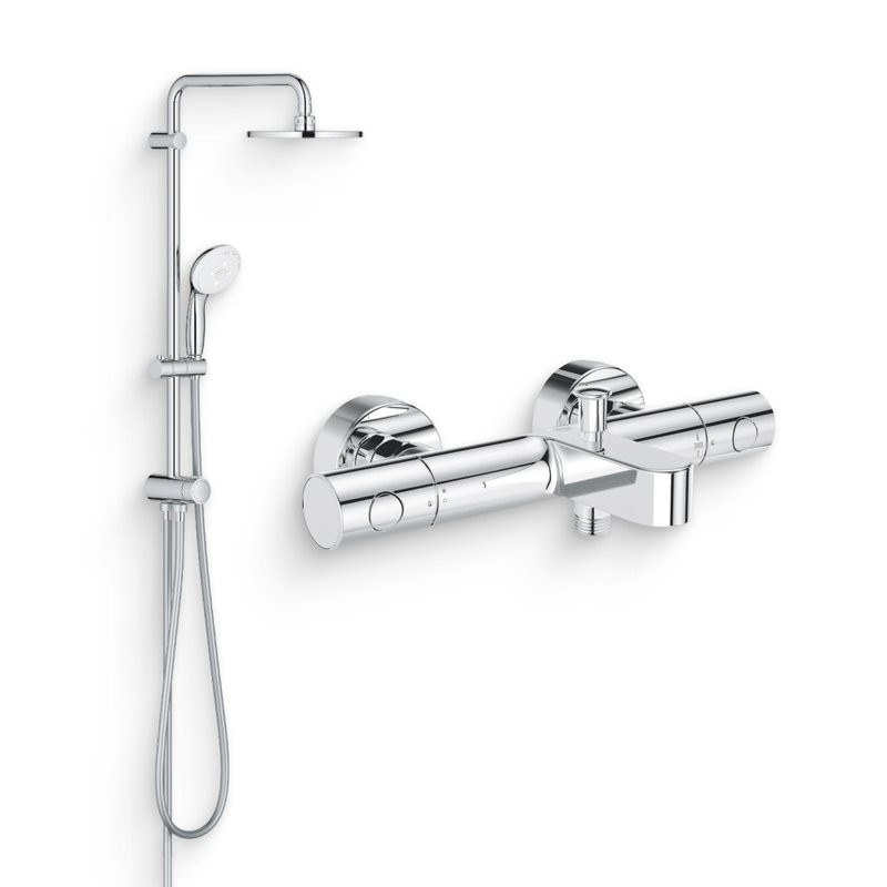Душевой комплект Термостат Grohe Grohtherm 800 Cosmopolitan 34766000 + Стойка New Tempesta 27389002