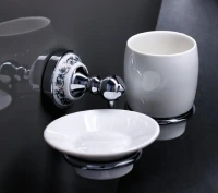 Стакан для ванной Fixsen Bogema FX-78506+08 настенный, рисунок, керамический