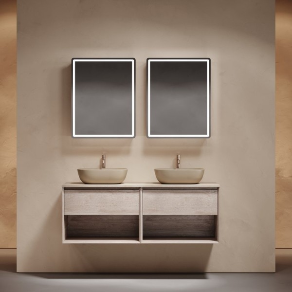 Мебель для ванной комнаты Sancos Marmi 1.0 140 дуб галифакс натуральный, столешница бежевая TT140A2X, раковина CN6009MC