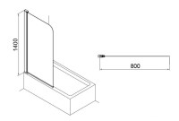 Шторка для ванны Azario Merrit 80х140 цвет профиля серебро AZ-NF6310 800