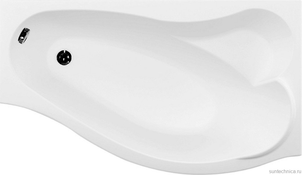 Акриловая ванна Aquanet Palma 00205537 R 170x100 см, угловая, правая, пристенная, белая, асимметричная, с каркасом, с сиденьем