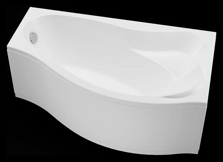 Акриловая ванна Aquanet Palma 00205537 R 170x100 см, угловая, правая, пристенная, белая, асимметричная, с каркасом, с сиденьем