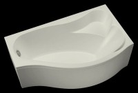 Акриловая ванна Aquanet Palma 00205537 R 170x100 см, угловая, правая, пристенная, белая, асимметричная, с каркасом, с сиденьем