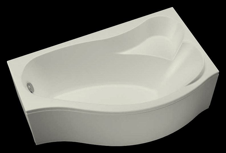Акриловая ванна Aquanet Palma 00205537 R 170x100 см, угловая, правая, пристенная, белая, асимметричная, с каркасом, с сиденьем