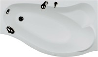 Акриловая ванна Aquanet Palma 00205537 R 170x100 см, угловая, правая, пристенная, белая, асимметричная, с каркасом, с сиденьем