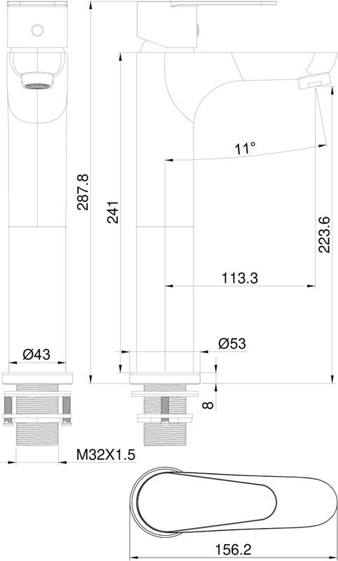 Смеситель для раковины Wonzon & Woghand WW-A40232-CR хром