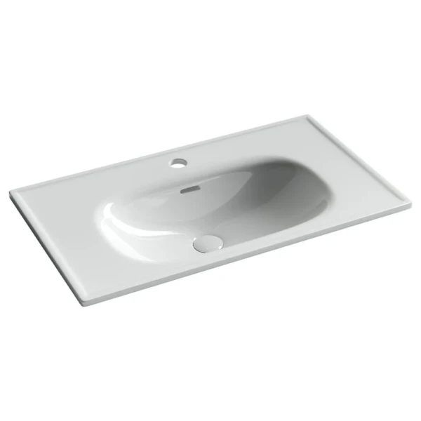 Мебельная раковина Ceramicanova Sabo CN13002 80 накладная, глянцевая белая, прямоугольная, фарфор