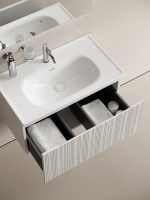 Мебельная раковина Ceramicanova Sabo CN13002 80 накладная, глянцевая белая, прямоугольная, фарфор