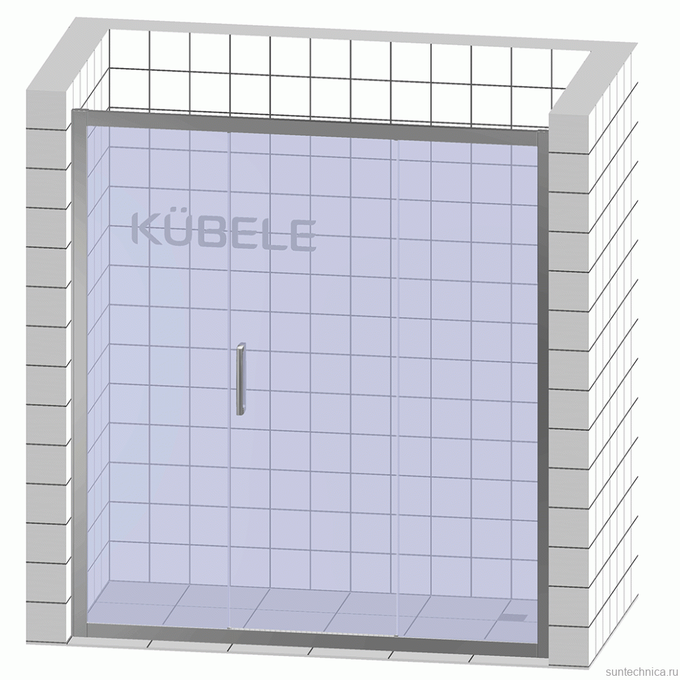 Душевая дверь в нишу Kubele DE019 D3-MAT-BR 160 см, профиль бронза