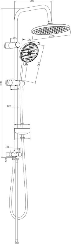 Душевая стойка STWORKI Хальмстад S15180BK