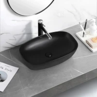 Накладная раковина Abber Rechteck AC2206MB матовая черная Накладная раковина Abber Rechteck AC2206MB матовая черная
