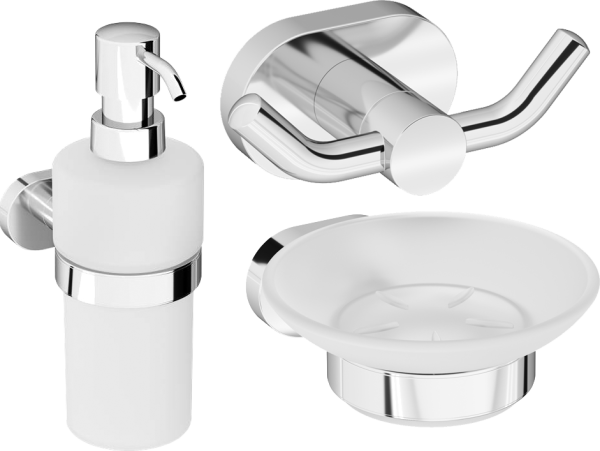 Набор Мыльница AM.PM Sense A7434200 + Дозатор A7436900 + Стакан A7434300 + Крючок A7435600