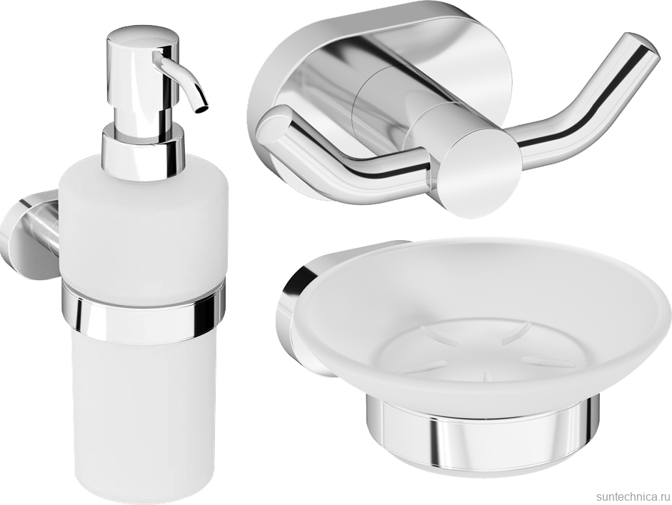 Набор Мыльница AM.PM Sense A7434200 + Дозатор A7436900 + Стакан A7434300 + Крючок A7435600