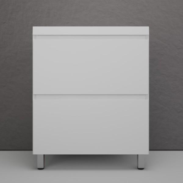 Тумба напольная "Манхэттен 70" ЭМАЛЬ, под раковину ASTI, 2 ящика, PLUS, белый